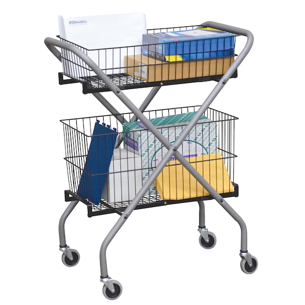 Light Weight Folding Utility Cart with Baskets